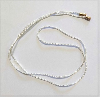 Гайтан шелковый с замком-закруткой белый 70 см